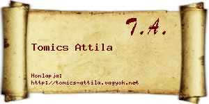 Tomics Attila névjegykártya